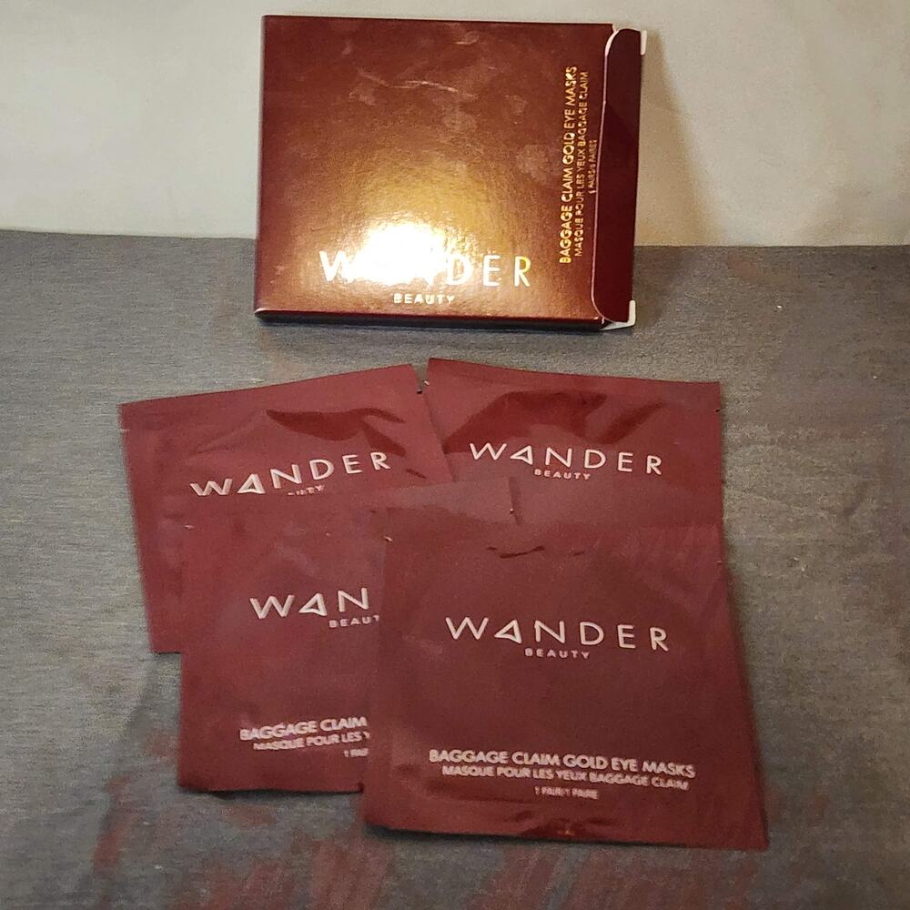 Wander Beauty - Baggage Claim Gold Eye Masks - 4 New Pair